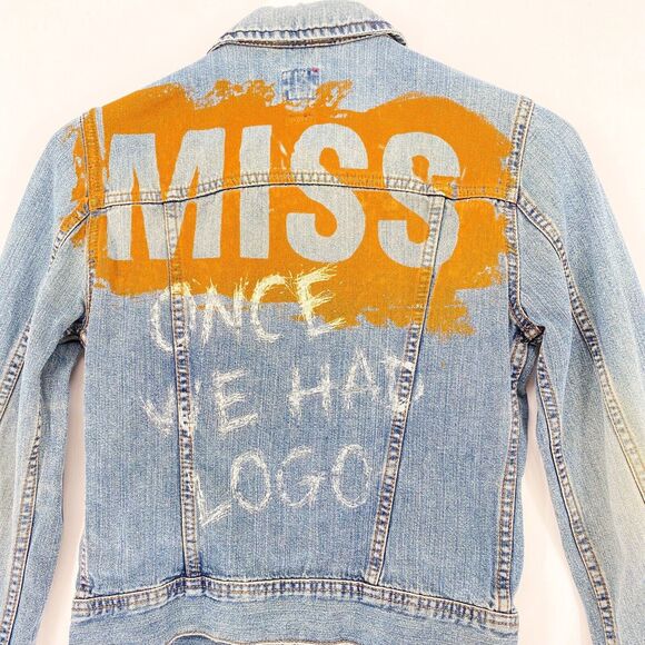 VTG Miss Sixty Women XS Ross Jacket Blue Denim Cropped Once We Had LOGO Vintage - Picture 7 of 7